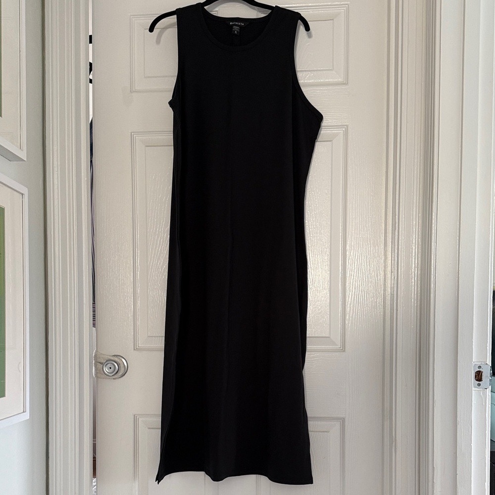 NWOT- Athleta Classic Black Midi Dress